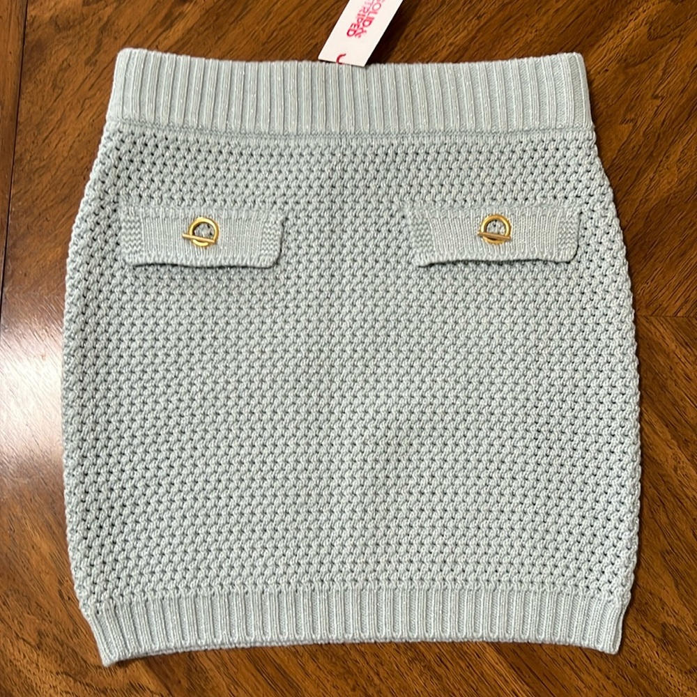 NWT Solid & Striped Ronnie Mini Skirt Crochet Powder Blue Size Small